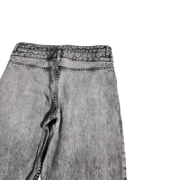 ZARA Wide Leg Acid Wash Denim Jeans Women's Sz 6 Black Grey y2k retro inspired - Picture 8 of 9